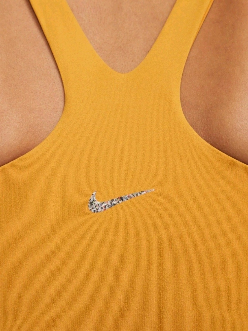3 For $30😃 Nike Yoga Dri-Fit Lux Cropped High Neck Top Sports Bra In Gold Suede - Picture 5 of 9